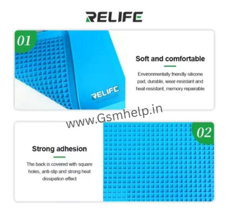 RELIFE RL-004M-B11 Black Color Base Microscope Silicone Pad High Temperature Resistance 500℃ Anti-static For Phone Motheboard Repair
