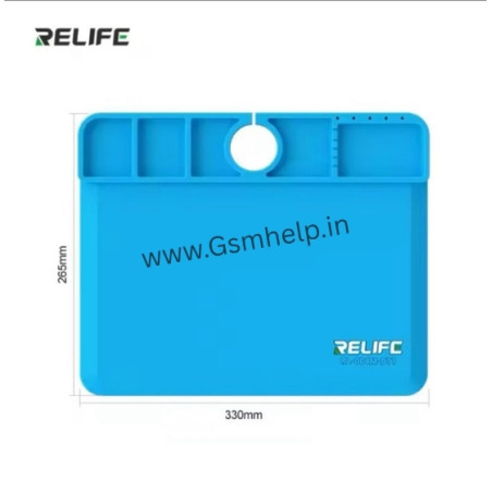 RELIFE RL-004M-B11 Black Color Base Microscope Silicone Pad High Temperature Resistance 500℃ Anti-static For Phone Motheboard Repair