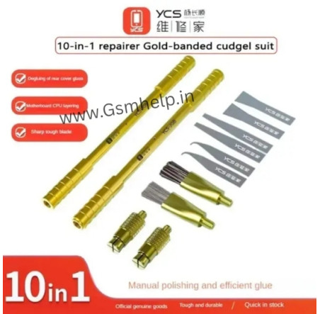 YCS 10 in 1 Multifunctional CPU Glue Removal Blade with Handle Set