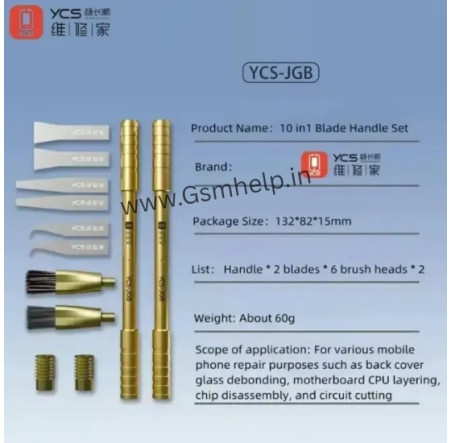 YCS 10 in 1 Multifunctional CPU Glue Removal Blade with Handle Set