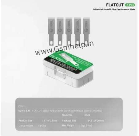 2UUL DA28 FlatCut Solder Pad Glue Removal Blades for Mobile Motherboard & PCB Repair