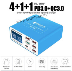 Relife RL304P Smart Digital Display 6 Port Charger