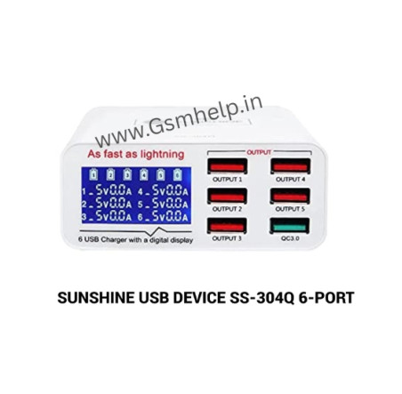 SUNSHINE SS-304Q 6 PORT USB SMART LIGHTNING CHARGER