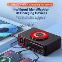 YCS S500 140W 8-Port Multi USB Charger with Display PD 100WQCLCD 15W Magnetic Wireless Charging Station for Phones Fast Charging Tools