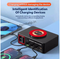 YCS S500 140W 8-Port Multi USB Charger with Display PD 100WQCLCD 15W Magnetic Wireless Charging Station for Phones Fast Charging Tools