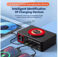 YCS S500 140W 8-Port Multi USB Charger with Display PD 100WQCLCD 15W Magnetic Wireless Charging Station for Phones Fast Charging Tools
