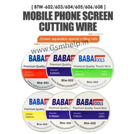Baba BTW-603 0.03mm Cutting Wire Touch Separator Hard Steel Cutting Wire L100M Baba BTW-603 0.03mm Cutting Wire Touch Separator Hard Steel Cutting Wire L100M