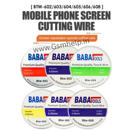 Baba BTW-606 0.06mm Cutting Wire Touch Separator Hard Steel Cutting Wire L100M
