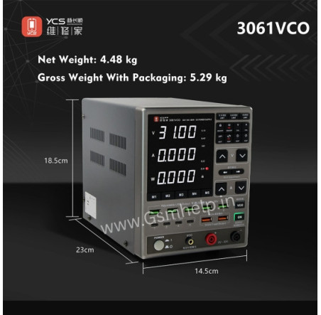 YCS 3061VCO Adjustable Digital Display DC Power Supply (30V / 6A) YCS 3061VCO Adjustable Digital Display DC Power Supply (30V / 6A)