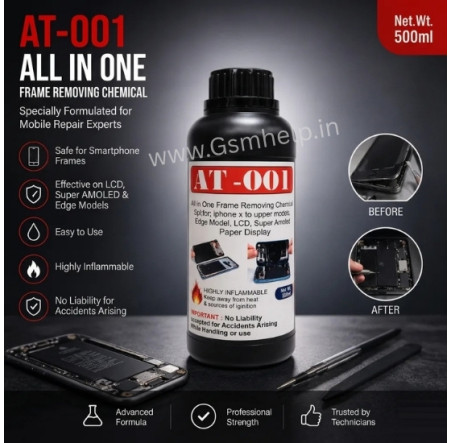 AT-001 All in One Frame Removing Liquid For iPhone X to Upper Models/ Edge Model/ Lcd/ Super Emoled Paper Display