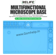 RELIFE RL-160B Microscope Base Maintenance Aluminum Alloy Platform Silicon Mat With Tool Storage Slot Repair Mat
