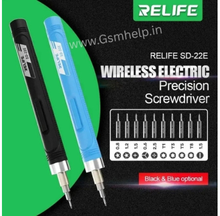 Relife SD-22E Precision Wireless Electric Screwdriver with 10 Screwdriver Bits
