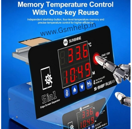 SUNSHINE S-918F Plus V2.0 5-in-1 LCD Screen Separator Curved Flat Screen Heating Glue Removal Repair Tool 