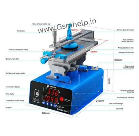 SUNSHINE S-918F Plus V2.0 5-in-1 LCD Screen Separator Curved Flat Screen Heating Glue Removal Repair Tool 
