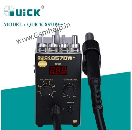 QUICK 857DW+ Lead Free Adjustable Hot Air Heat Gun With Helical Wind 580W SMD Rework Station