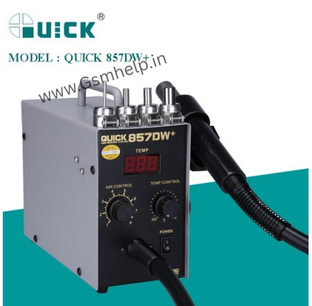 QUICK 857DW+ Lead Free Adjustable Hot Air Heat Gun With Helical Wind 580W SMD Rework Station
