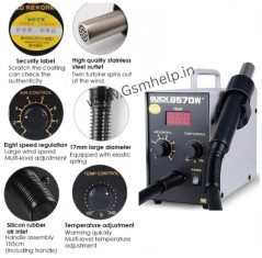 QUICK 857DW+ Lead Free Adjustable Hot Air Heat Gun With Helical Wind 580W SMD Rework Station