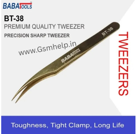 BABA BT-38 Precision Sharp Tweezer Stainless Steel Curve Tweezer