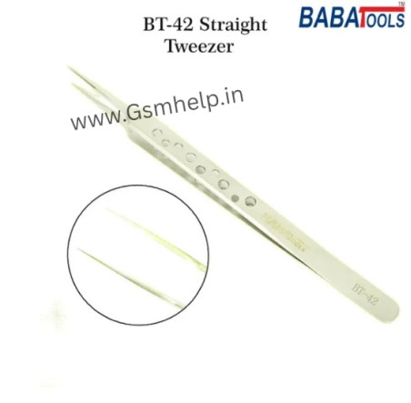 BabaTools BT-42 Precision Straight Tweezer High Hardness Tweezer