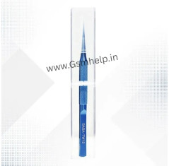 BABA TW-12 Superfine Straight Head Titanium Alloy 0.1mm Blue Tweezer